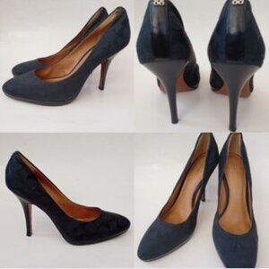 Coach Monogram Signature Pattern Black High Heels Women's Size 10B